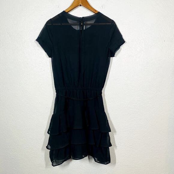 Converse Ruffled Cap Sleeve Tiered Mini Dress Whimsygoth Mesh Y2K Gauzy Cute - M - Picture 3 of 7